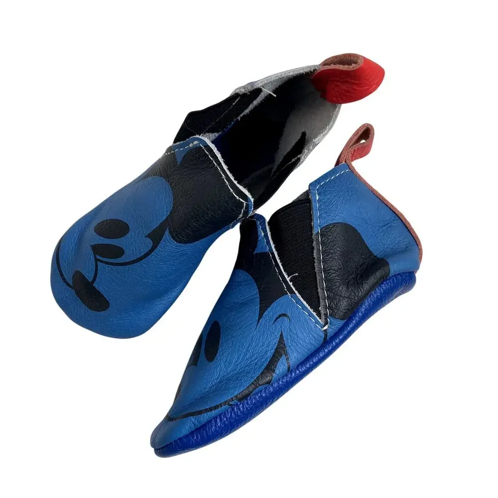 Disney x Freshly Picked Mickey Mouse Chelsea Boot Soft Sole Baby Shoe - Blue - 6